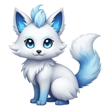 Kawaii dark edgy fantasy ethereal fursona Fakemon with tufted tail sticker