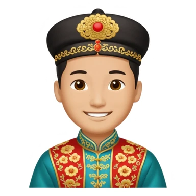 Chinese groom, traditional, culture of chinese, smiley on face. sticker