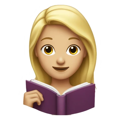 Blond woman holding a book sticker