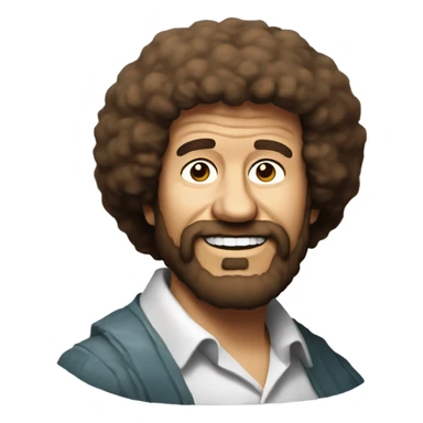 Bob Ross painting taco portrait  sticker
