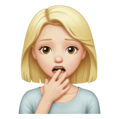 blond girl choking herself sticker