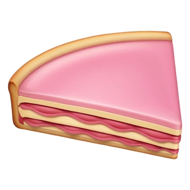 bologna slice, smooth edge, pink sticker