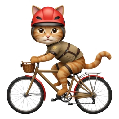 cat cyclist sticker