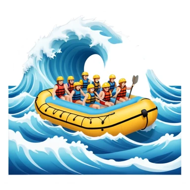 raft and people on dramatic waves sticker