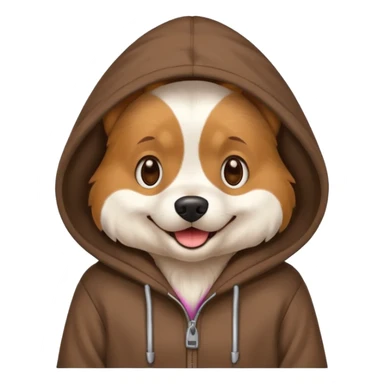 Dog wearing hoodie sticker