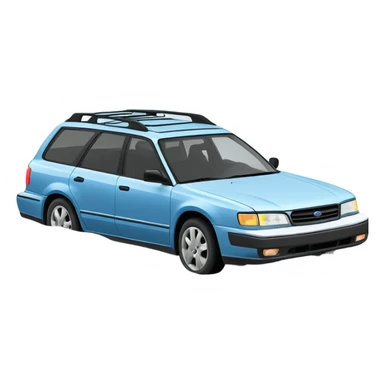 Light Blue 1990 Subaru legacy wagon stuck in a snowy ditch sticker