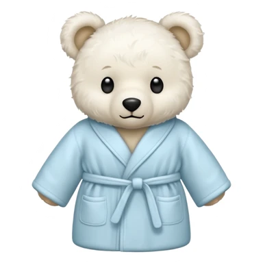 white teddy bear sitting bathrobe sticker