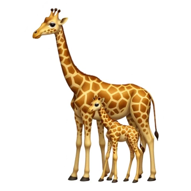 High resolution giraffe with its baby sticker