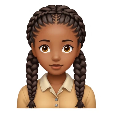 Girl with braids sticker