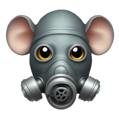Head of a rat with a cloth, baggy gas mask  sticker