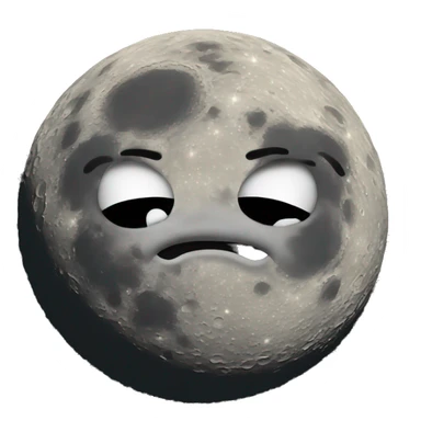 A ugly moon with a bow sticker