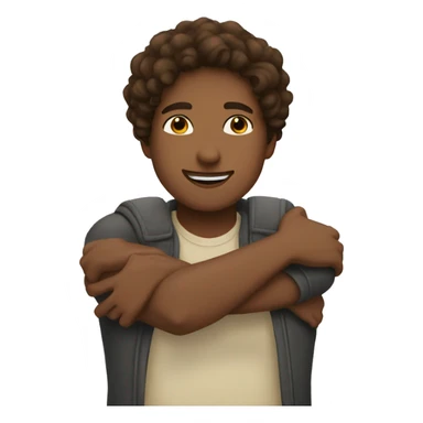 Hug brown girl brown hair man sticker