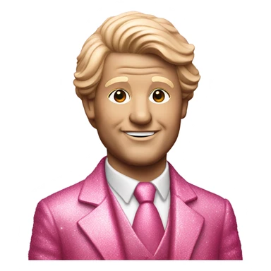 Pink ombre statue of Ted Rosevelt with glitter and trees sticker