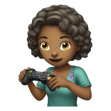 Girl playing video games sticker