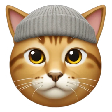 cat with beanie angry tilted eyebrows sticker