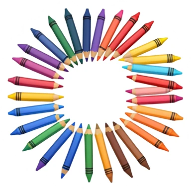 Colorful crayons in a bundle sticker