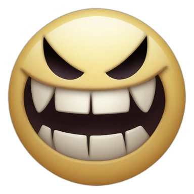 Evil smile with black eyes and sharp teeth sticker