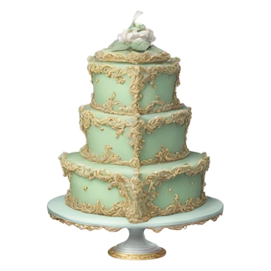 highly detailed sage rococo cake sticker