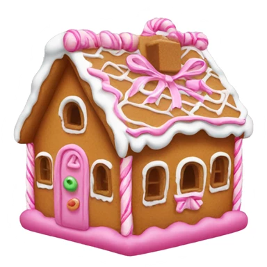 Gingerbread house with a pink bow  sticker