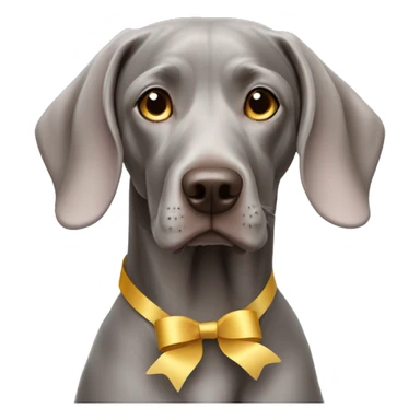 Weimaraner with ribbons on her ears sticker