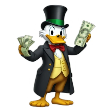 Scrooge McDuck counting money sticker
