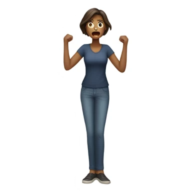 woman scared full height sticker