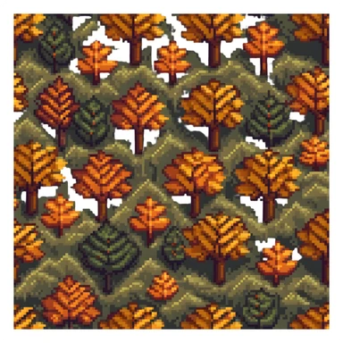 fall season landscape with trees and orange foliage sticker