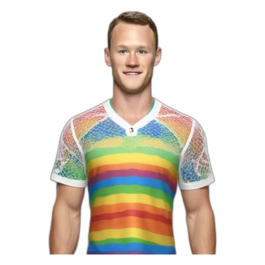 Jonathan Toews wearing rainbow lace shirt sticker