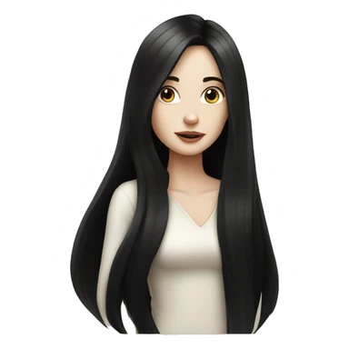 pale girl with long black hair luxury sticker