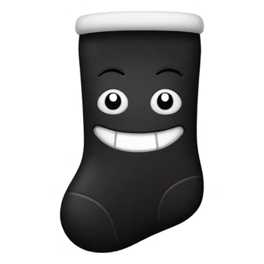 Black Sock with a happy face sticker