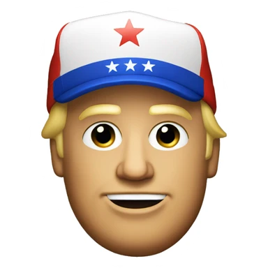 Donald trump with a maga hat on  sticker