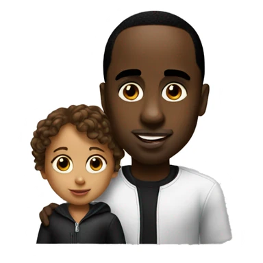 P Diddy with a child sticker