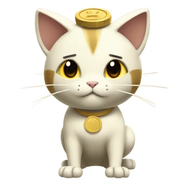 Meowth from Pokémon gold coin on forehead  sticker