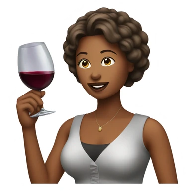 Woman having wine sticker