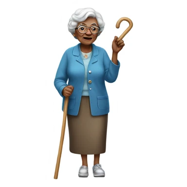 Grandma with cane sticker