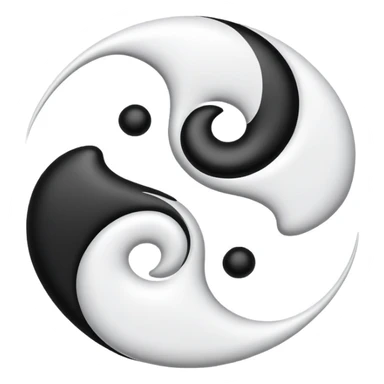 Yin Yang in black and white  sticker