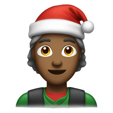 HR person with a christmas hat sticker