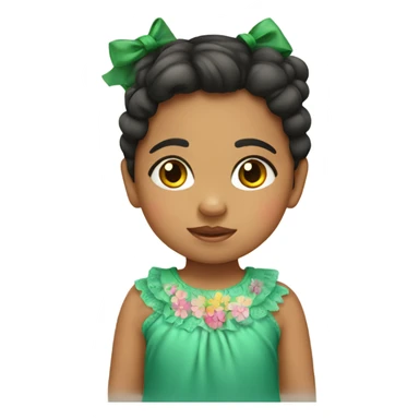 Mexican toddler girl with bow sticker