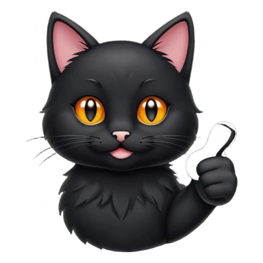 Black Cat paw giving a thumbs up sticker