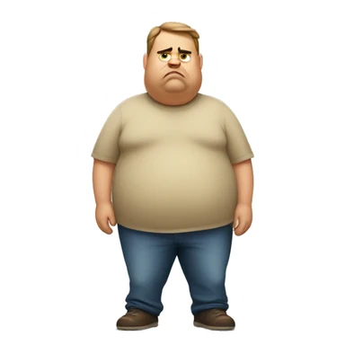 Fat disappointed man sticker