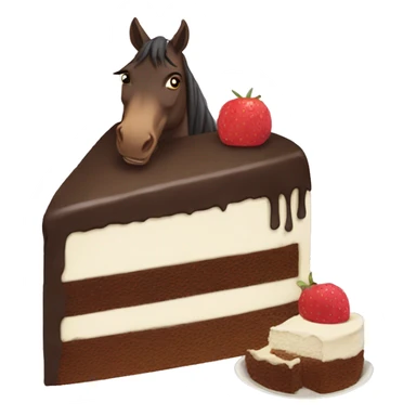a cake-eating horse sticker