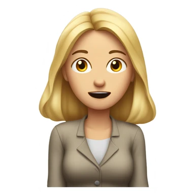 white woman shrugging hands incensed sticker