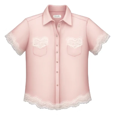 light pink Shirt with lace sticker
