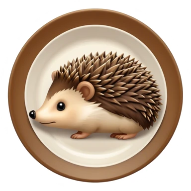 hedgehog in a plate sticker