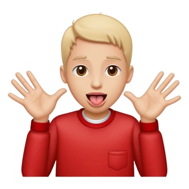 Tongue out with hands on the side  sticker