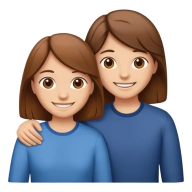 Make an best Friends Sticker in Cartoon Style with Brown and Brown hair sticker
