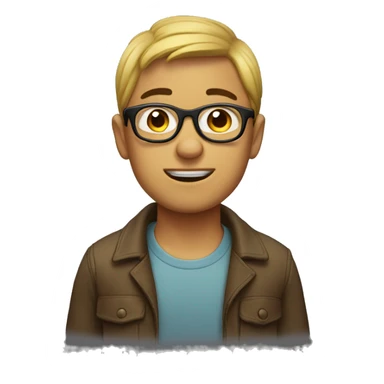 Cryinhe boy with glasses in the car sticker