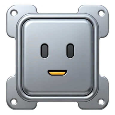 A futuristic microchip emoji made of polished silver chrome, minimal circuit details, smooth metallic surface, soft lighting, iOS emoji style, centered, clean white background sticker