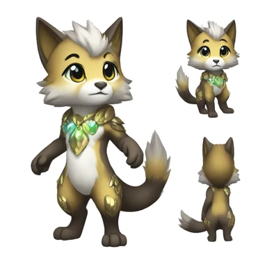 Anthro Shiny Sparkle-Chibi-style-Fur-Sona-Fakémon Full Body sticker