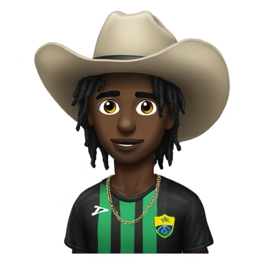 goth playboi carti wearing cowboy hat and brazil soccer jersey  sticker